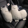 1pc Sheep Shaped Plush Doll, Car Headrest Backrest Cartoon Alpaca For Winter, Car Accessories