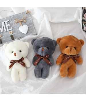 12cm/4.72inch Teddy Bear Plush Toy Siamese Bear Doll Bear Toy Small Gift Factory Wholesale Key Chain Pendant Gifts