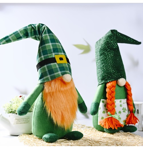 1pc, Holiday Suopplies, St. Patrick's Day Gnome Rudolph Doll